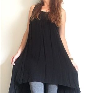 AQUA High Low Black Dress with Lace